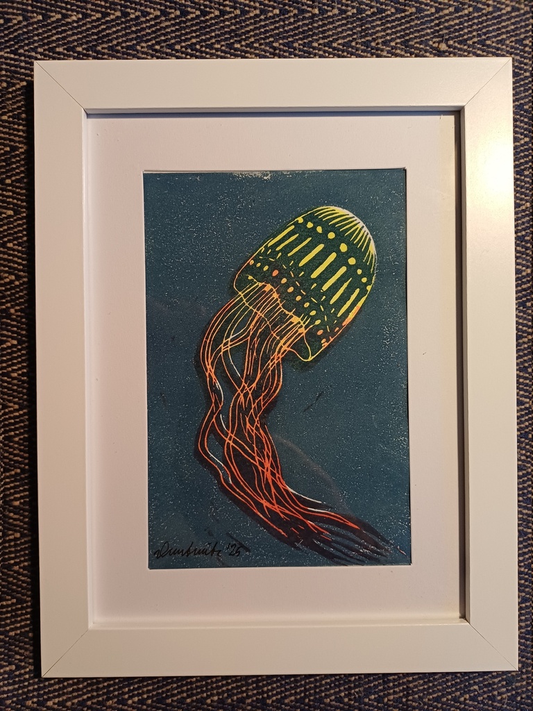 Qualle 1 Linolschnitt 