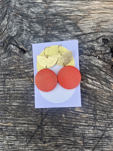 [PR/03755] Messing Ohrringe mit schimmerdem Orange
