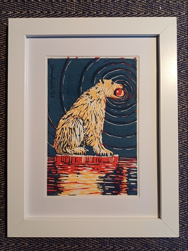 [PR/04826] Letzte Scholle Hund Linolschnitt 